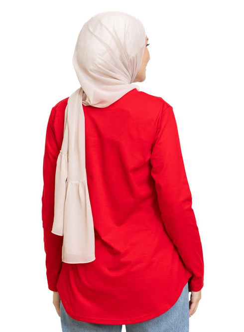 Racing Red Printed Long - Sleeve Design 6 - Khotwh
